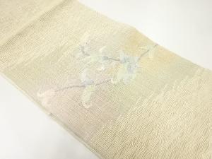 紗 すくい織草花模様織出し袋帯